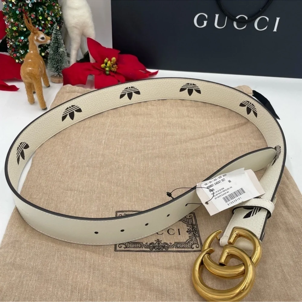 Unisex, Gucci, X Adidas, GG Marmont belt size 95 cm/38 inch made in Italy